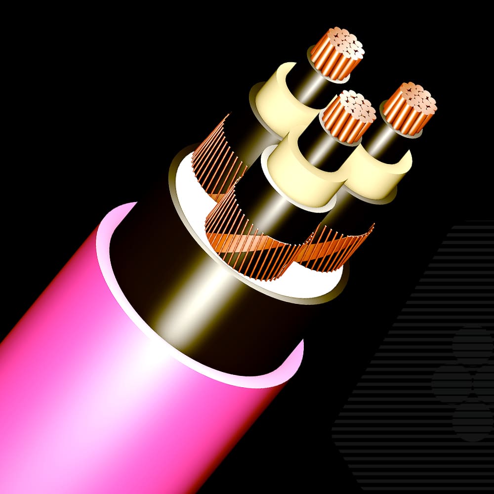 12/20 kV, Copper, 3-core Un Armoured Cable