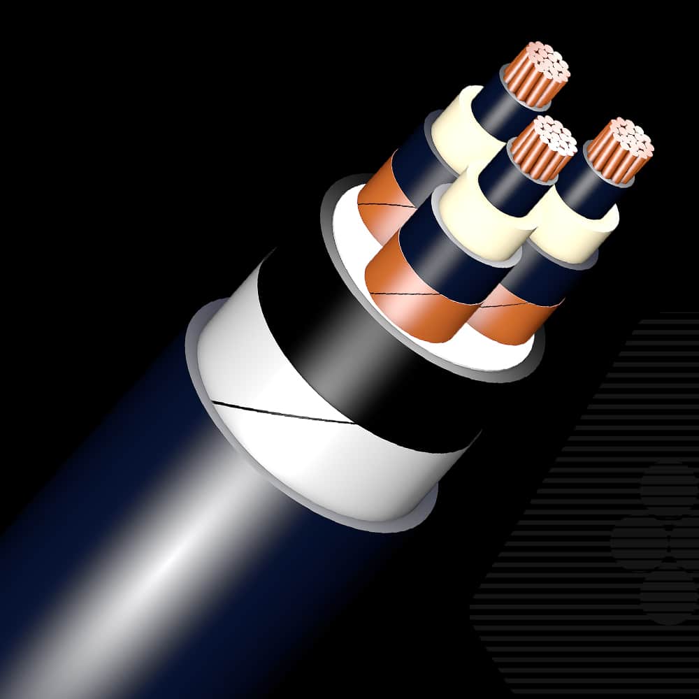 3.5/6 kV, Copper, 3-core Steel Tape Armoured Cable