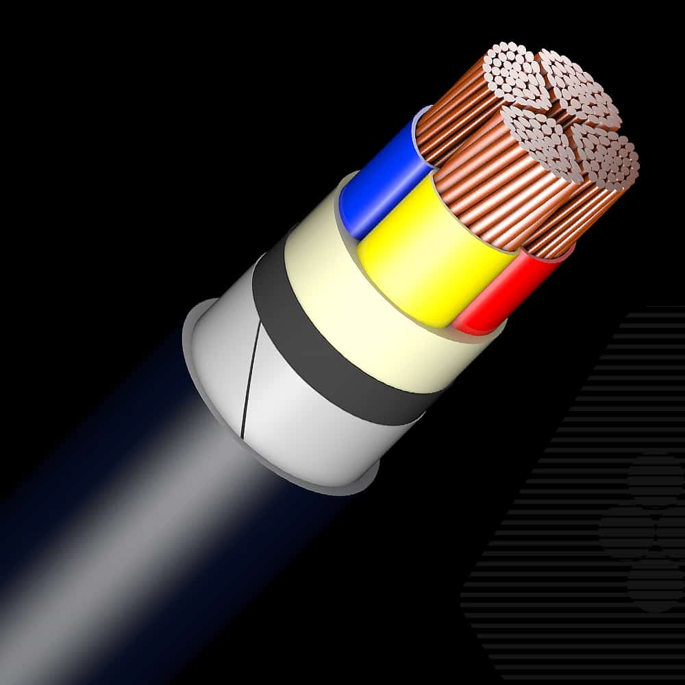 0.6/1 kV, Copper, Multi- core (≤5), Un sheathed, Steel Tape Armoured Cable