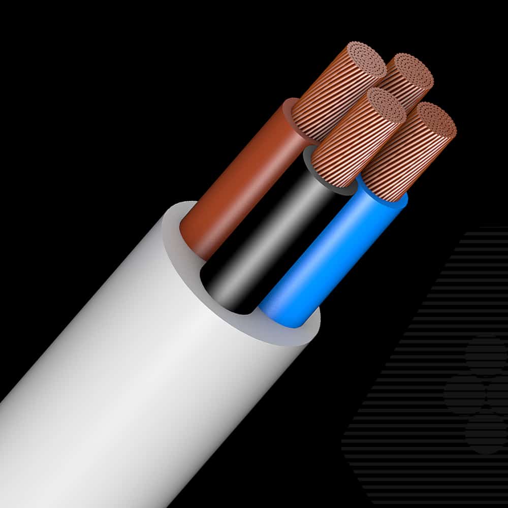300/500 V, Copper, PVC Insulated and PVC Jaceted, 4-core Flexible cable